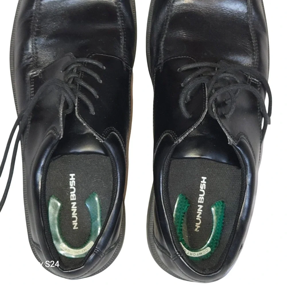 Nunn Bush Men's Black Leather Lace‎ Up Dress Shoes Comfortable